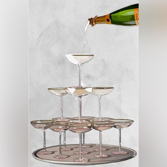 Drinks & Spirits Wall Art Prints 'Dom Marbles' Champagne Home Décor - Picture 2 of 6